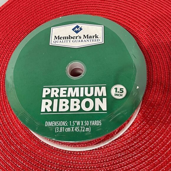 Members Mark Wired Ribbon Red with Gold Dots 50 yards NWT - Picture 4 of 5